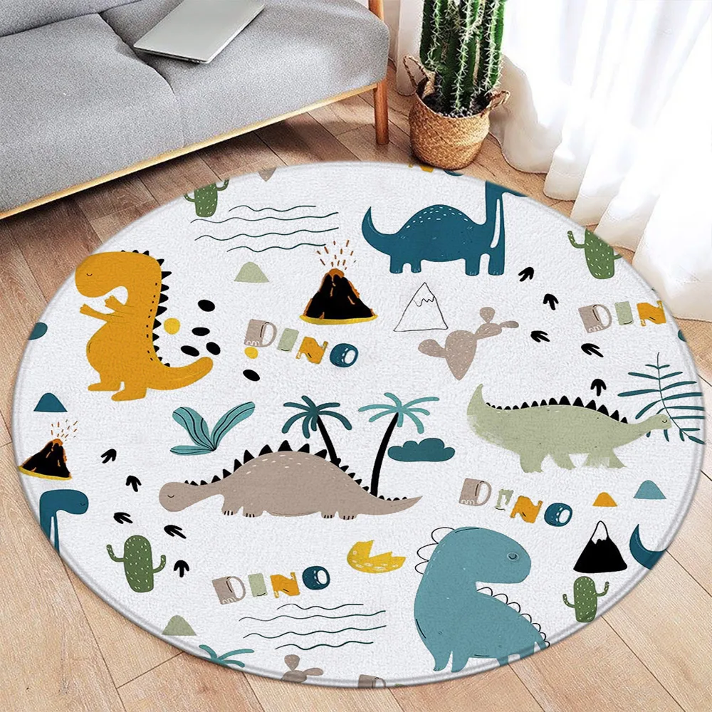 Baby Nursery Carpet - Cute Cartoon Animal Printed Round Rug
