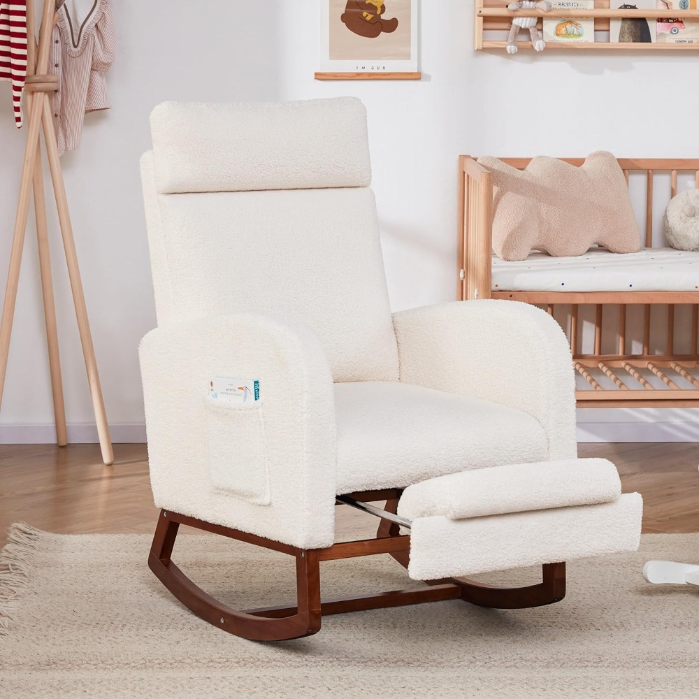 Baby Nursery Glider Chair - Rocking Chair Nursery Chair with High