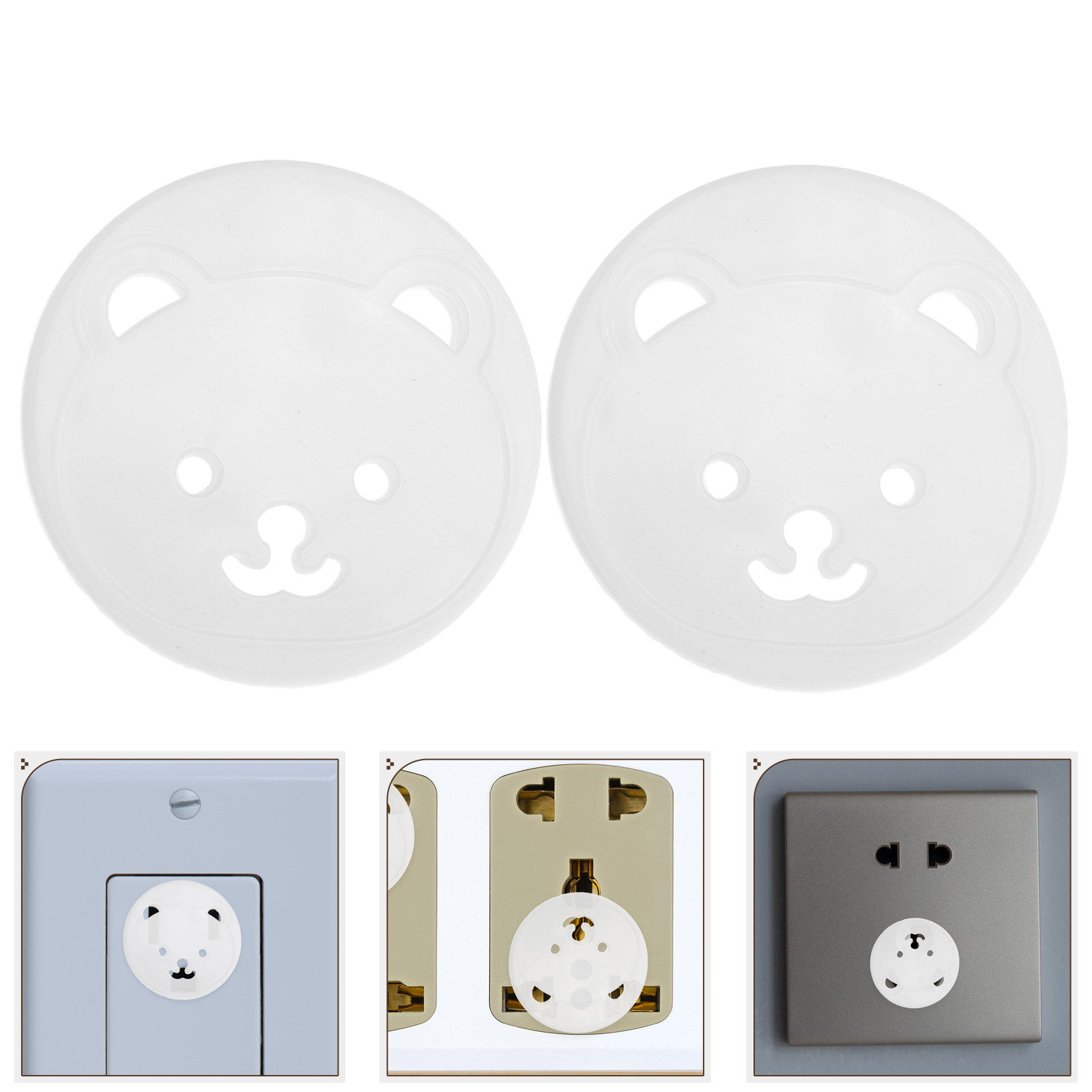 Baby Nursery Outlet - 30Pcs Bear-Shaped European Standard Socket Protection