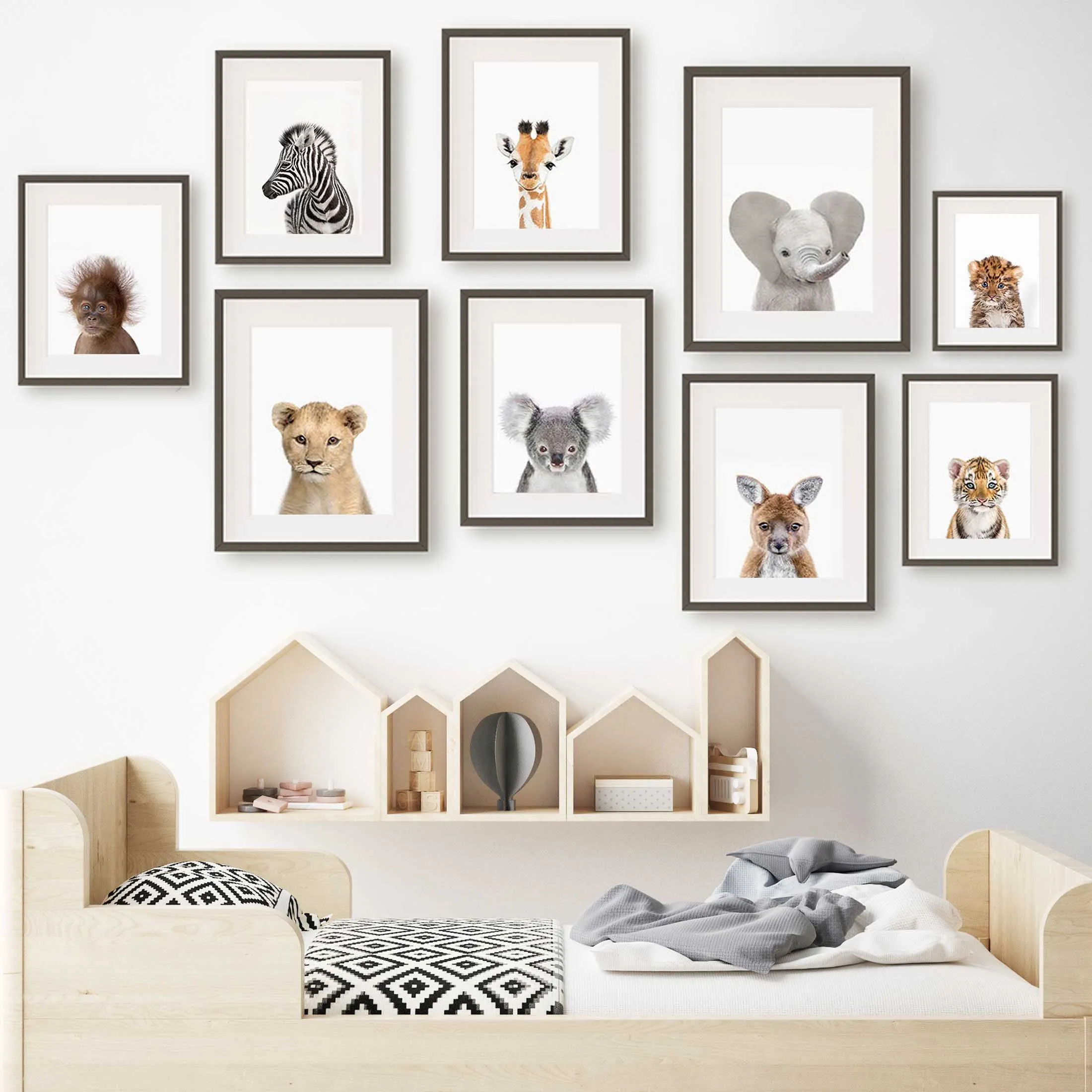 Animals Baby Nursery - 1pc frameless Canvas Painting 1pc frameless