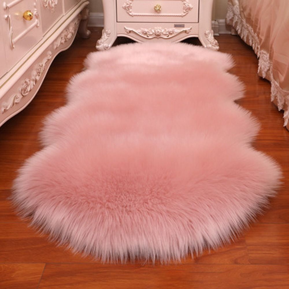 Baby Nursery Rug - Artificial Sheepskin Long Hair Carpet Floor