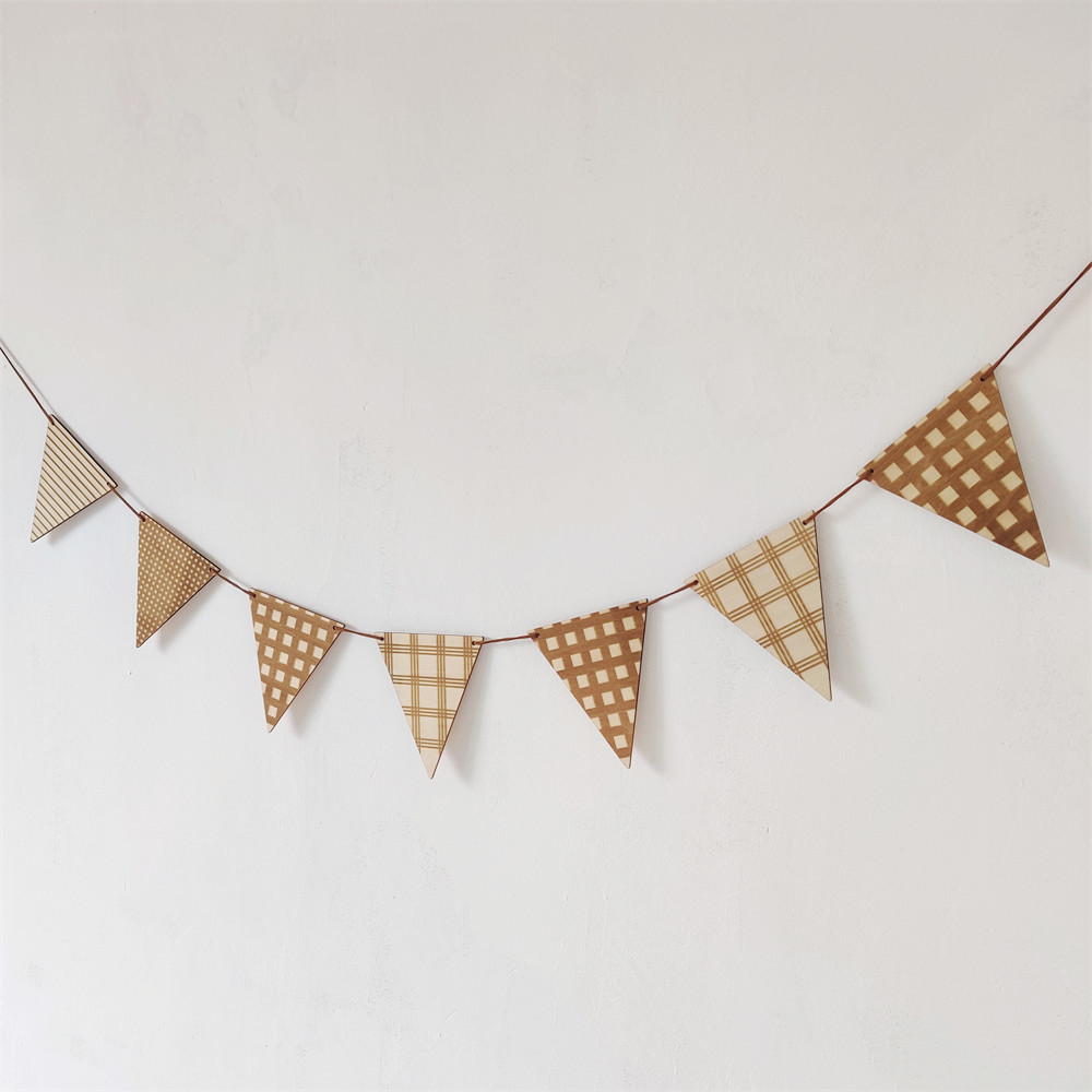 Baby Nursery Products - Nordic Wooden Triangle Flag Wall Hanging