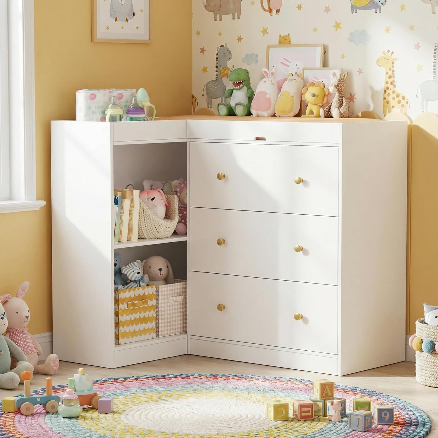 #Corner Nursery Changing Table - огляд і ціна Baby Nursery Dresser Changing Table