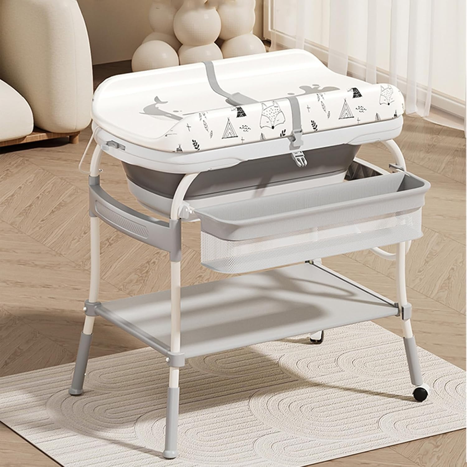 2 in 1 Baby Changing Table wit - огляд і ціна Baby Nursery Dresser Changing Table