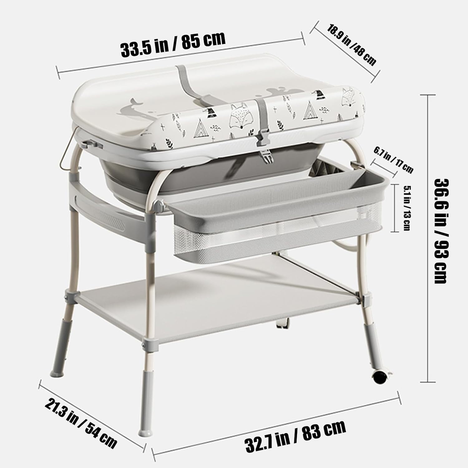 2 in 1 Baby Changing Table wit - огляд і ціна Baby Nursery Dresser Changing Table