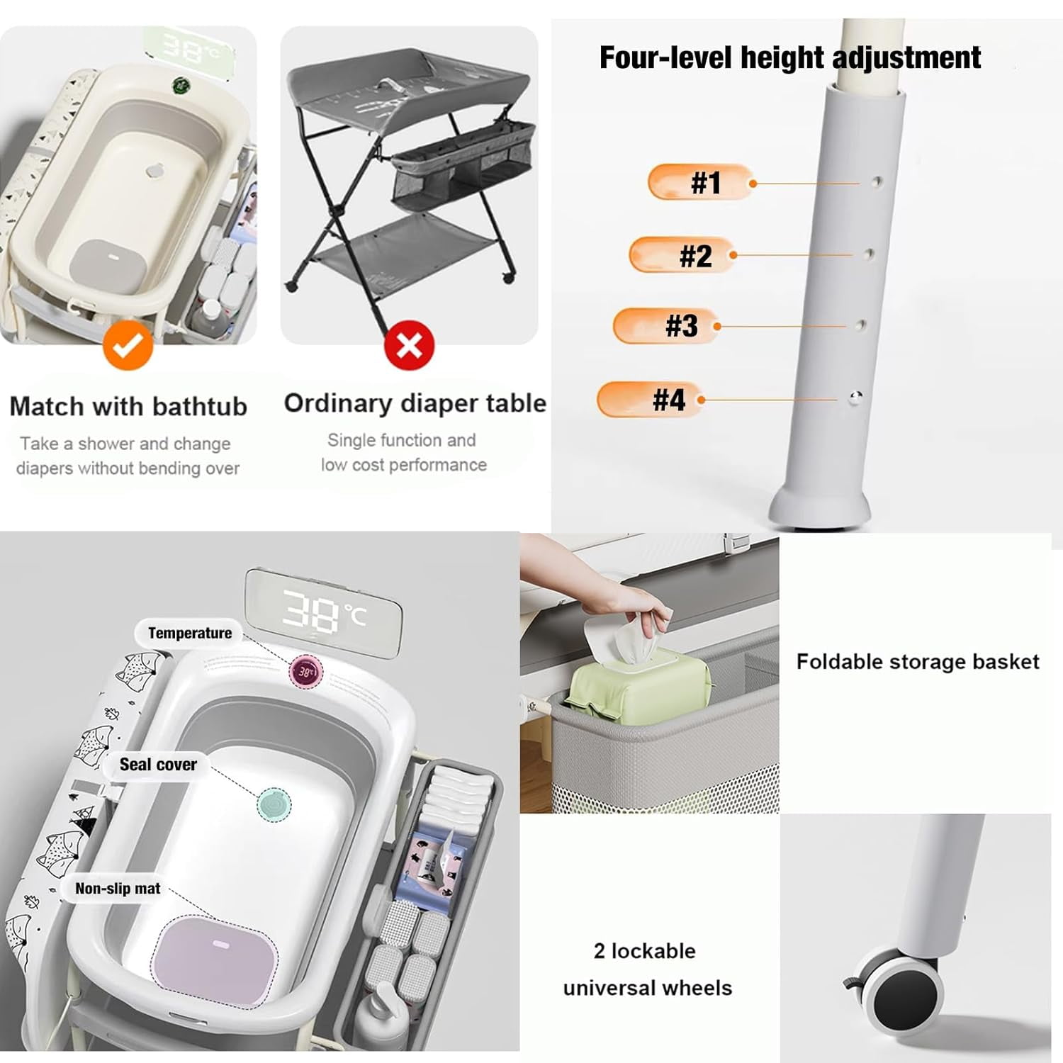 2 in 1 Baby Changing Table wit - огляд і ціна Baby Nursery Dresser Changing Table