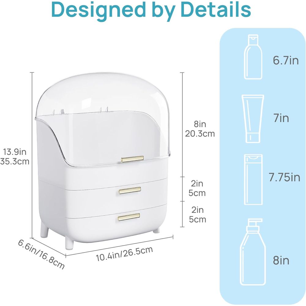 3-Tier Skincare Makeup Organiz - огляд і ціна Drawer Dresser White