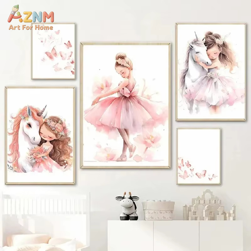 1PC,Pink Ballerina Girl Unicor - огляд і ціна Baby Unicorn Nursery