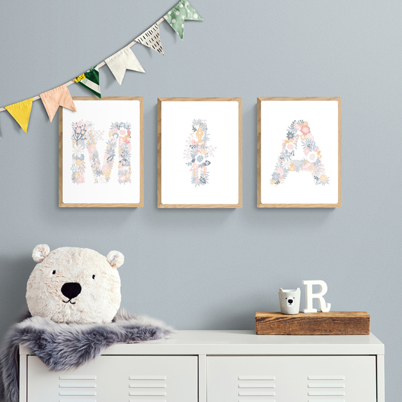 1PC frameless Floral Alphabet  - огляд і ціна Baby Unicorn Nursery