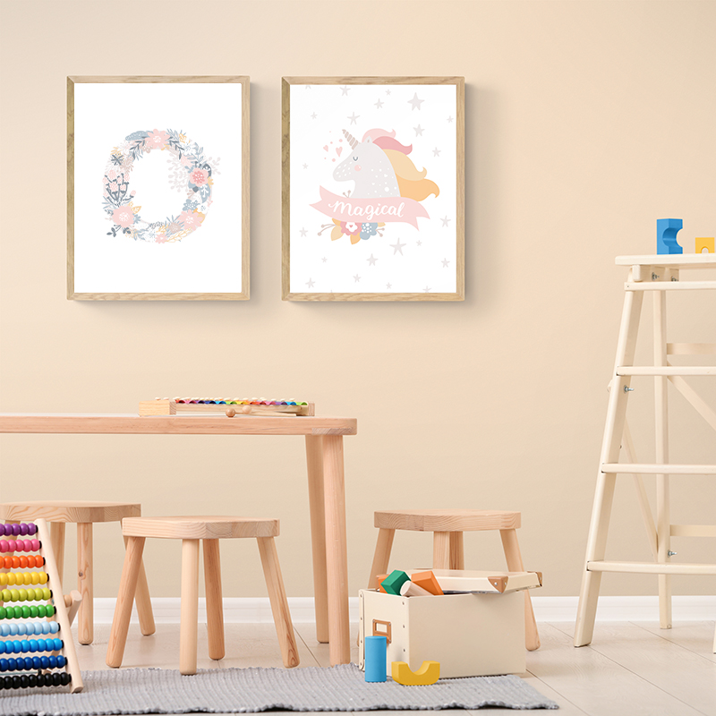 1PC frameless Floral Alphabet  - огляд і ціна Baby Unicorn Nursery