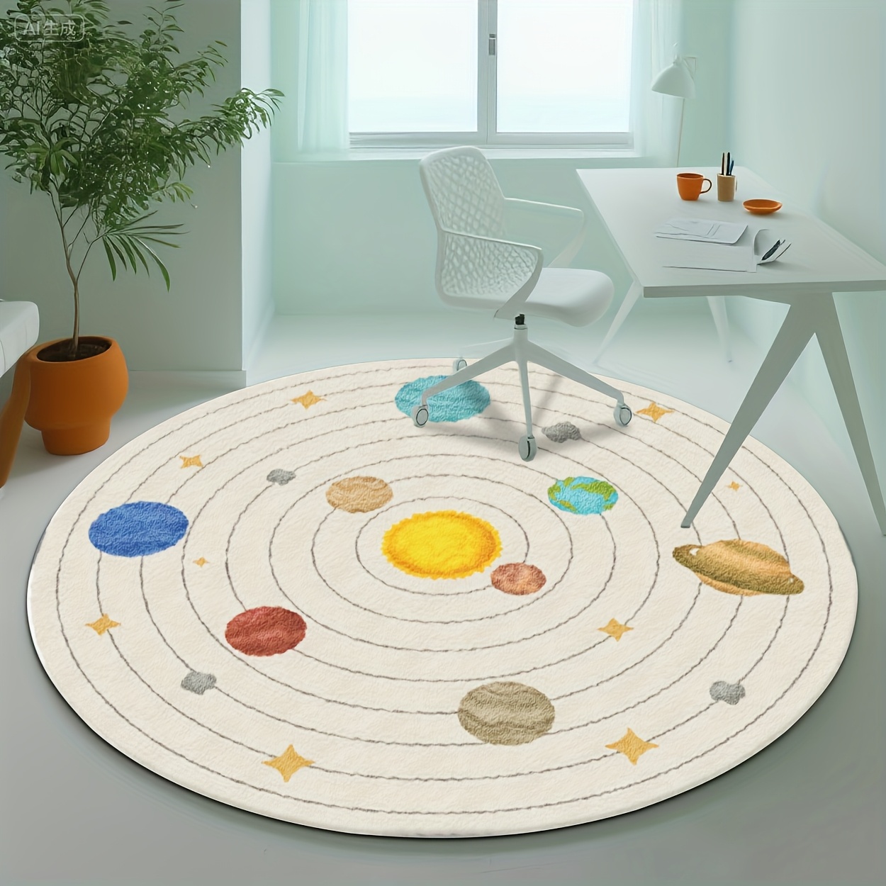 Cute Round Solar System Planet - огляд і ціна Baby Nursery Rug