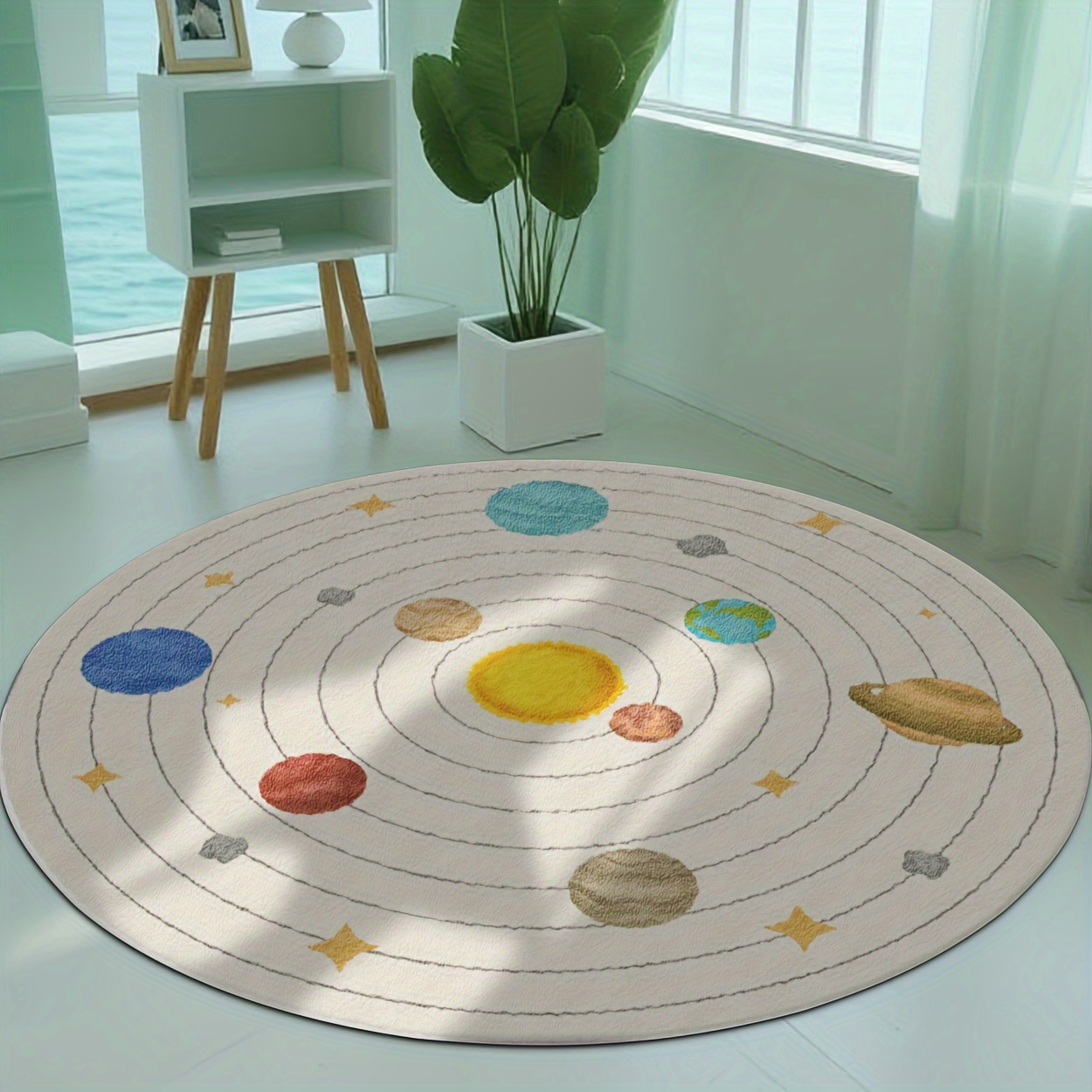 Cute Round Solar System Planet - огляд і ціна Baby Nursery Rug