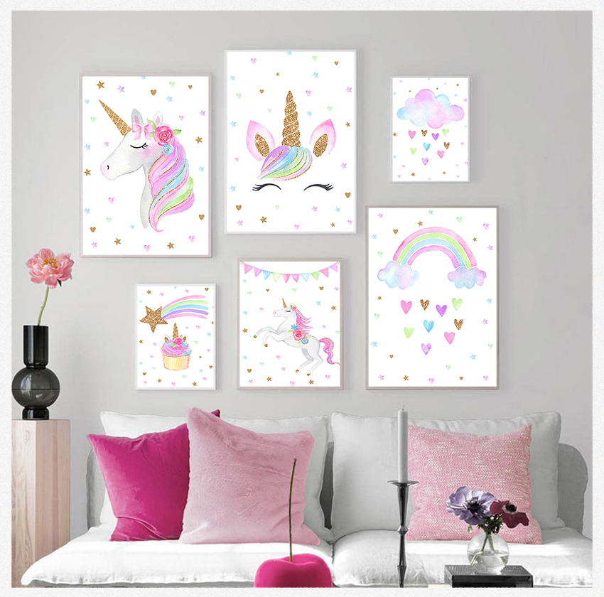 Cute Canvas Painting Nordic De - огляд і ціна Baby Unicorn Nursery