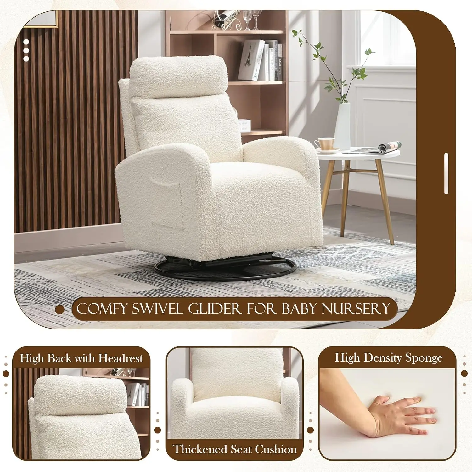 Modern Swivel Glider Chair, Up - огляд і ціна Baby Nursery Glider Chair