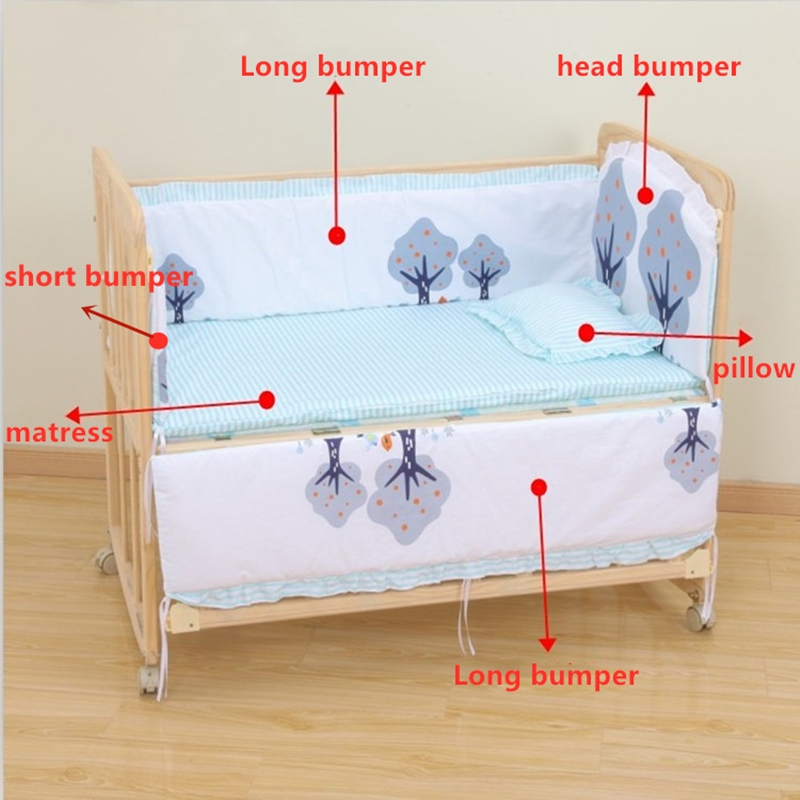 6Pcs Cartoon Cotton Crib Beddi - огляд і ціна Convertible Crib Set