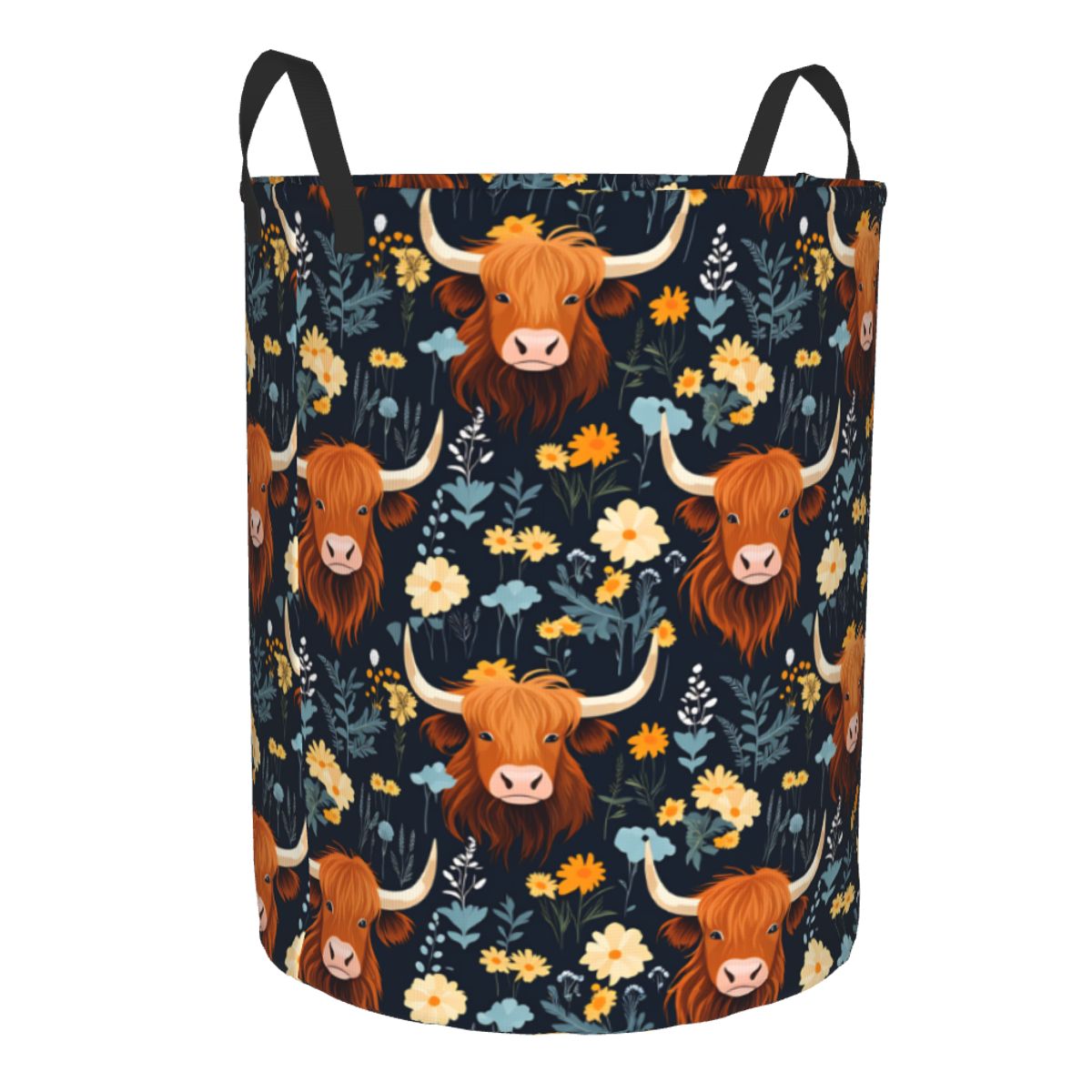 Floral Highland Cows Laundry B - огляд і ціна Laundry Hamper Nursery