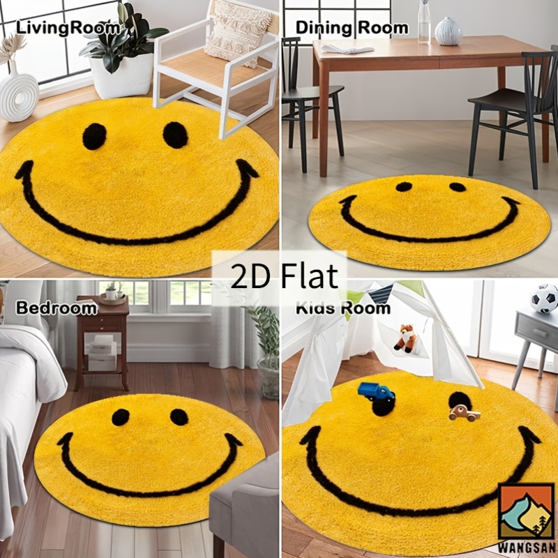 2D Round Flannel Rug Smiley Fa - огляд і ціна Baby Nursery Rug