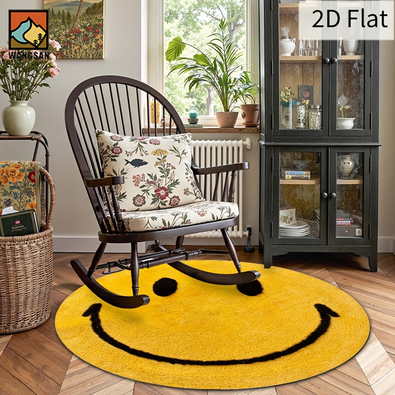2D Round Flannel Rug Smiley Fa - огляд і ціна Baby Nursery Rug