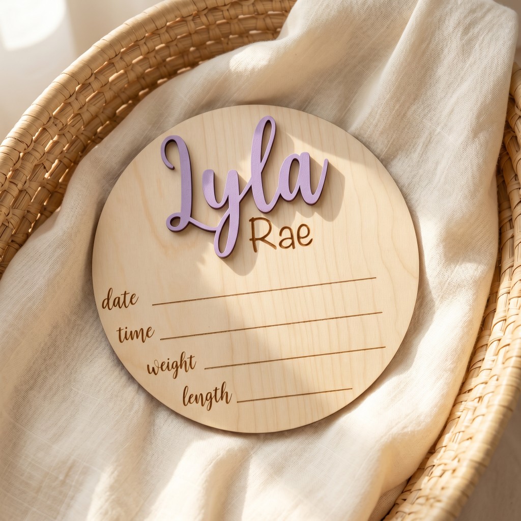 1Pc Custom Birth Announcement  - огляд і ціна Baby Nursery Diy