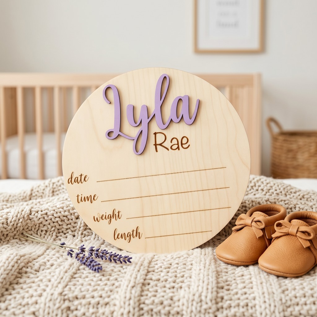 1Pc Custom Birth Announcement  - огляд і ціна Baby Nursery Diy