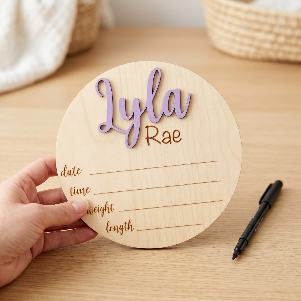 1Pc Custom Birth Announcement  - огляд і ціна Baby Nursery Diy