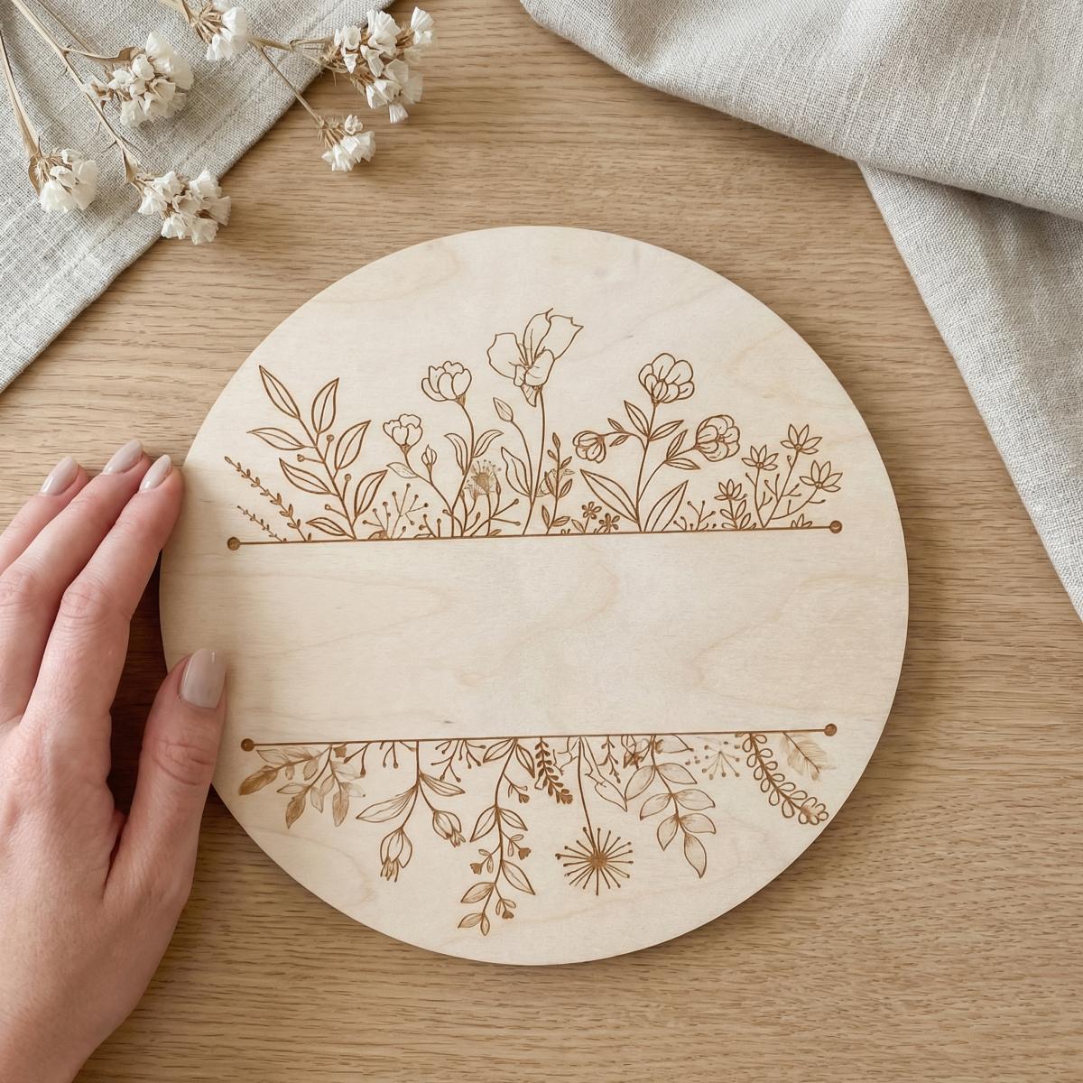 Personalized Floral Round Wood - огляд і ціна Baby Nursery Gifts