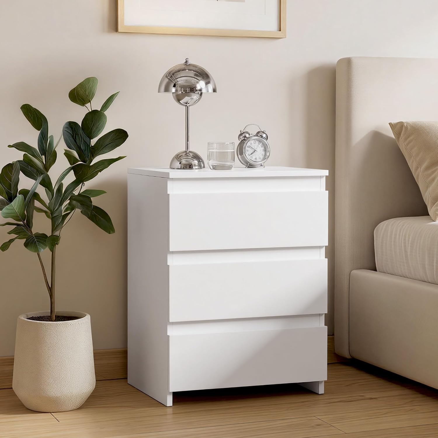 Small Nightstand with 3 Drawer - огляд і ціна Drawer Dresser White