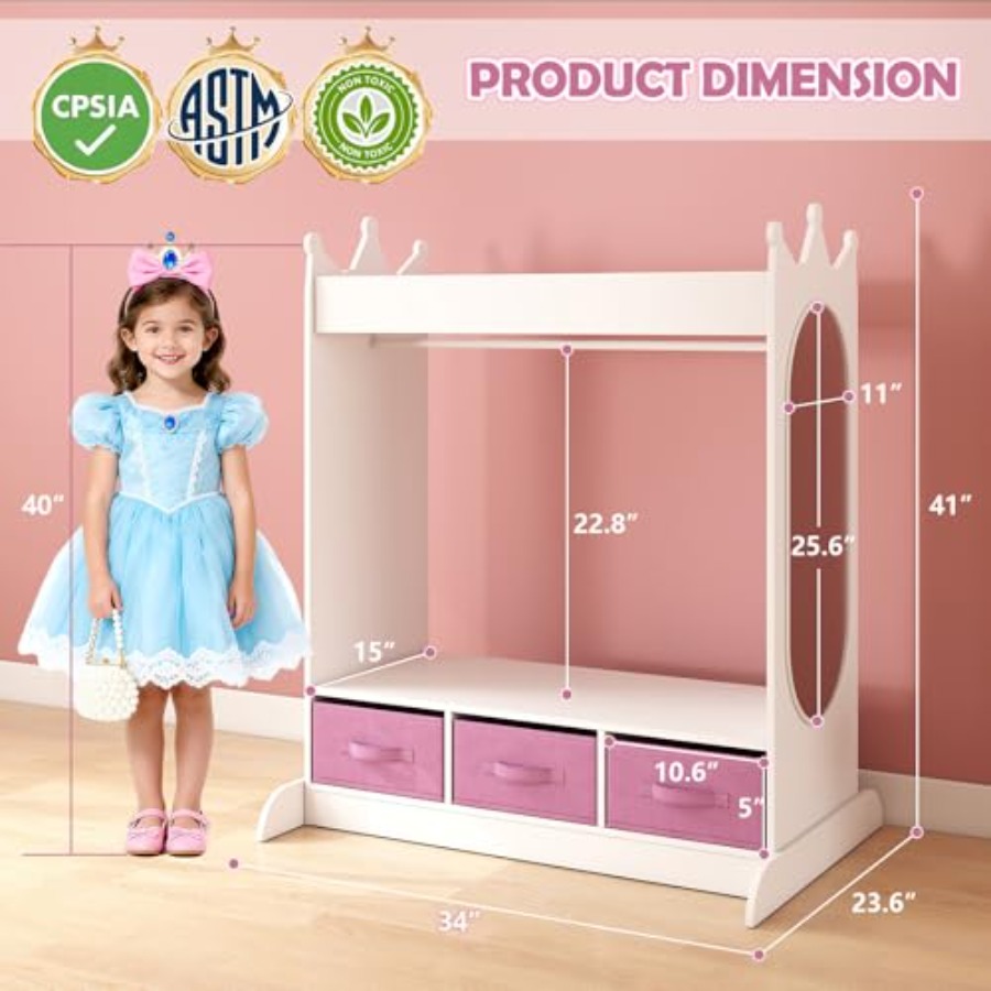 Dress Up Storage with Mirror a - огляд і ціна Drawer Dresser White