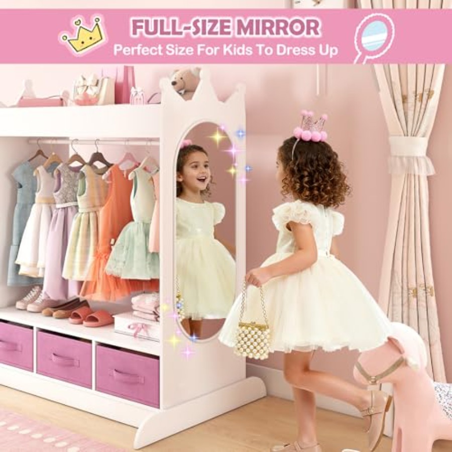 Dress Up Storage with Mirror a - огляд і ціна Drawer Dresser White
