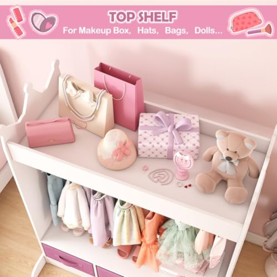 Dress Up Storage with Mirror a - огляд і ціна Drawer Dresser White