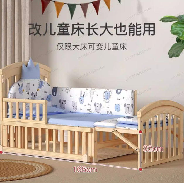 Solid wood newborn baby cradle - огляд і ціна Baby Nursery Bed