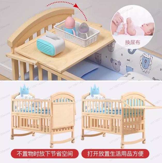 Solid wood newborn baby cradle - огляд і ціна Baby Nursery Bed