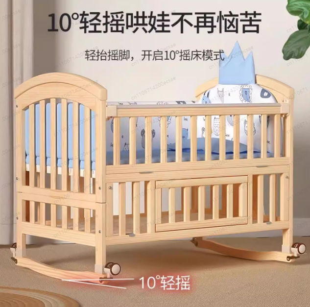 Solid wood newborn baby cradle - огляд і ціна Baby Nursery Bed