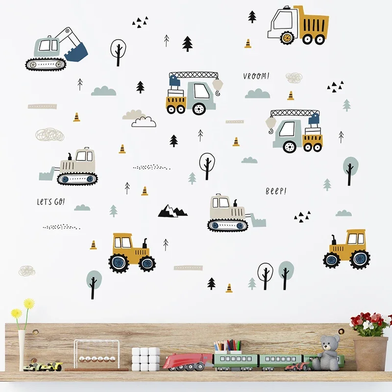 Hand Drawn Cute Cars Cargo Tru - огляд і ціна Baby Nursery Products
