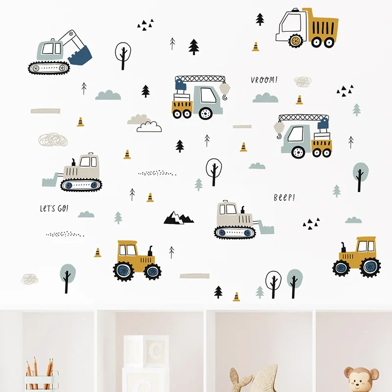 Hand Drawn Cute Cars Cargo Tru - огляд і ціна Baby Nursery Products