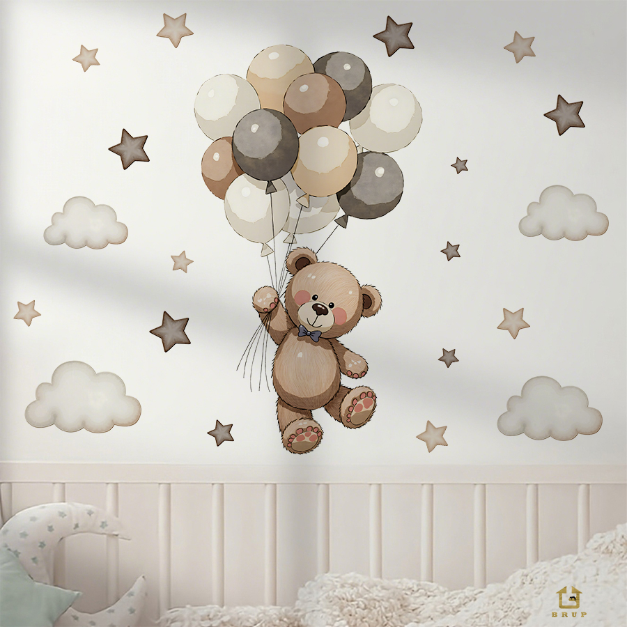 Adorable Teddy Bear Wall Decal - огляд і ціна Baby Nursery Products
