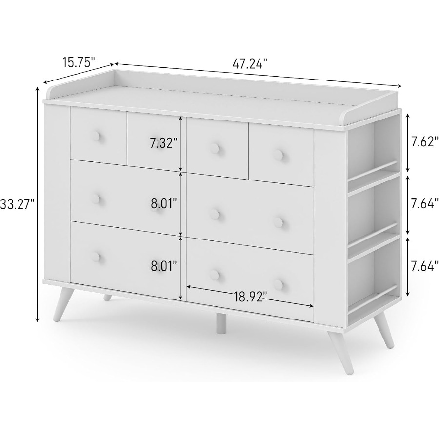 Baby Dresser, Dresser Cabinet  - огляд і ціна Drawer Dresser White