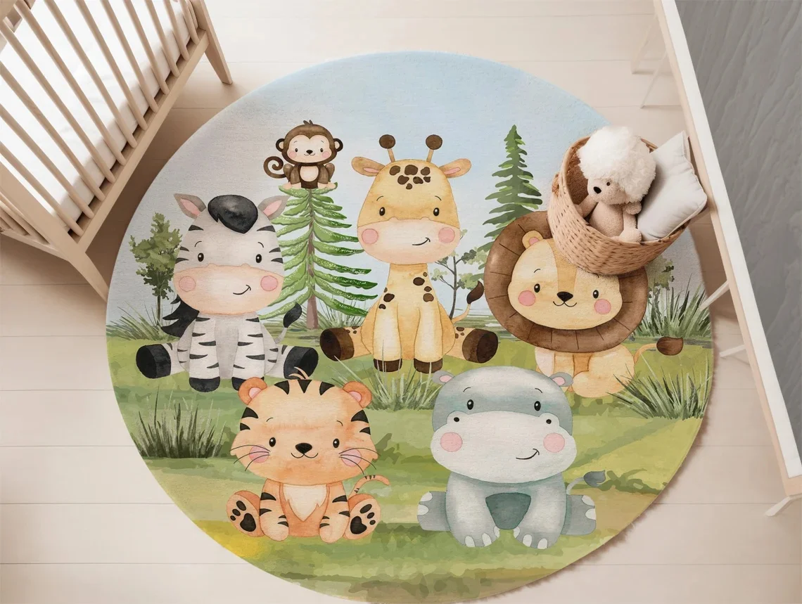Woodland Animals Nursery Rug f - огляд і ціна Baby Nursery Carpet