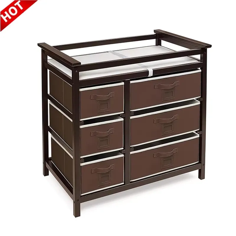 Modern Wooden Baby Dresser wit - огляд і ціна Baby Nursery Storage