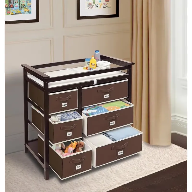 Modern Wooden Baby Dresser wit - огляд і ціна Baby Nursery Storage