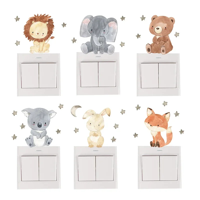 1/2/4/6set Cartoon Animals Wal - огляд і ціна Animals Baby Nursery
