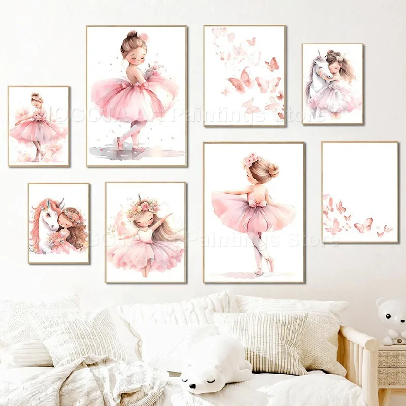 1PC--Pink Girl Unicorn Balleri - огляд і ціна Baby Unicorn Nursery