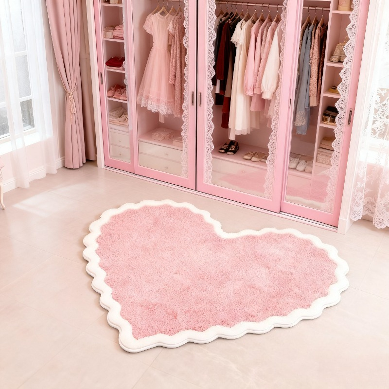 VIKAMA Pink Heart Plush Carpet - огляд і ціна Baby Nursery Rug