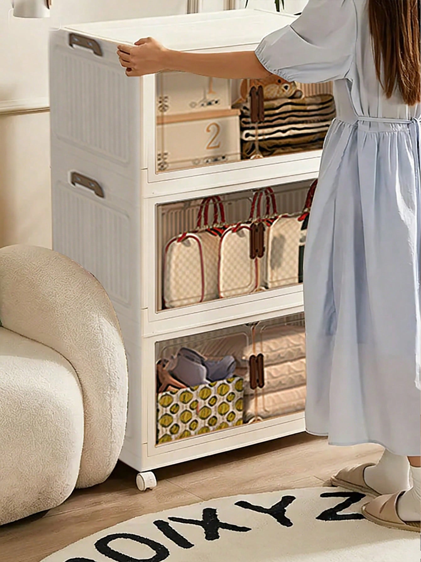5 Tier Foldable Storage Cabine - огляд і ціна Drawer Dresser White
